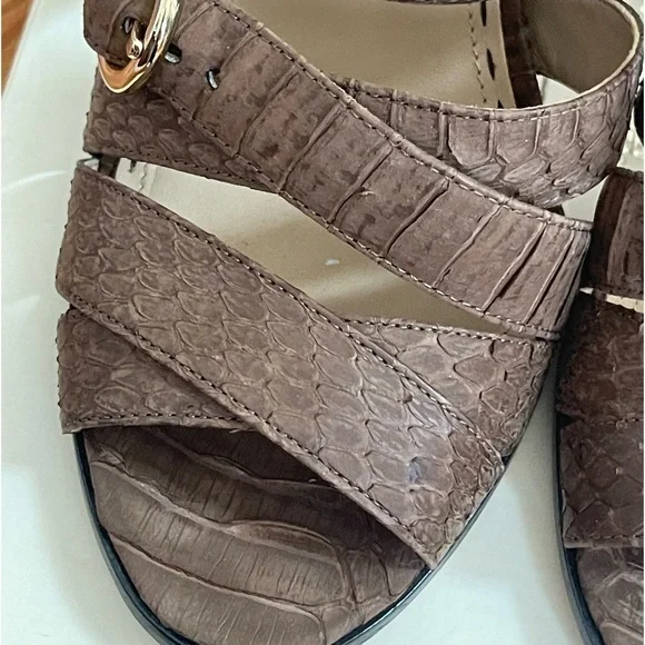 Coach Fawn Leather Strappy Open Toe sling back high heeled Sandals - Picture 6 of 11